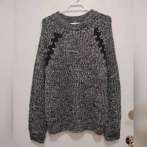 J.O.A Los Angeles Marled Knit Sweater w/ Pom Pom Detail Size M